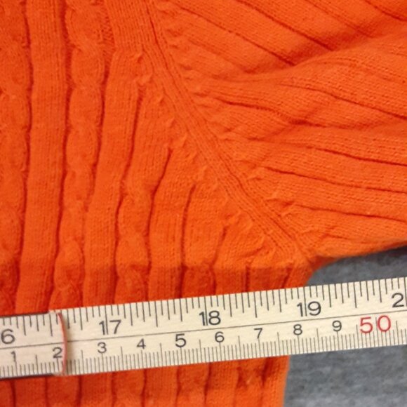 Evan-Picone Woman's Sweater Size XL. Orange in color. Long Sleeve V-Neck, Cotton - Picture 6 of 7